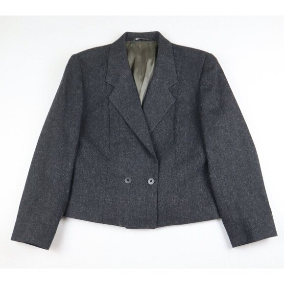 Field's Choice Jackets & Blazers - VINTAGE WOMEN S DARK GRAY WOOL BLAZER JACKET - FIELD S CHOICE - SIZE 12P
